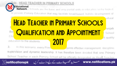 Head Teacher in Primary Schools Qualification and Appointment
