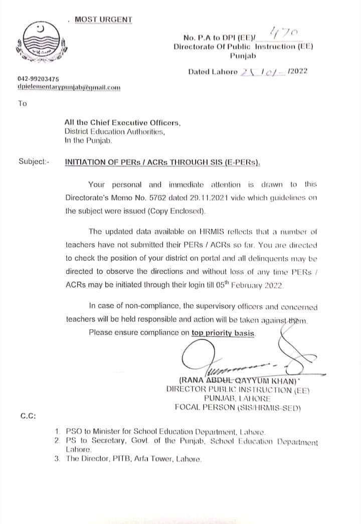 EXTENSION IN DATE OF FILLING OF ONLINE PERs/ACRs