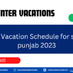Winter Vacation Schedule for schools punjab 2023