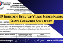 EEF Enhancement Rates for Welfare Schemes: Marriage Grants, Cash Awards, Scholarships