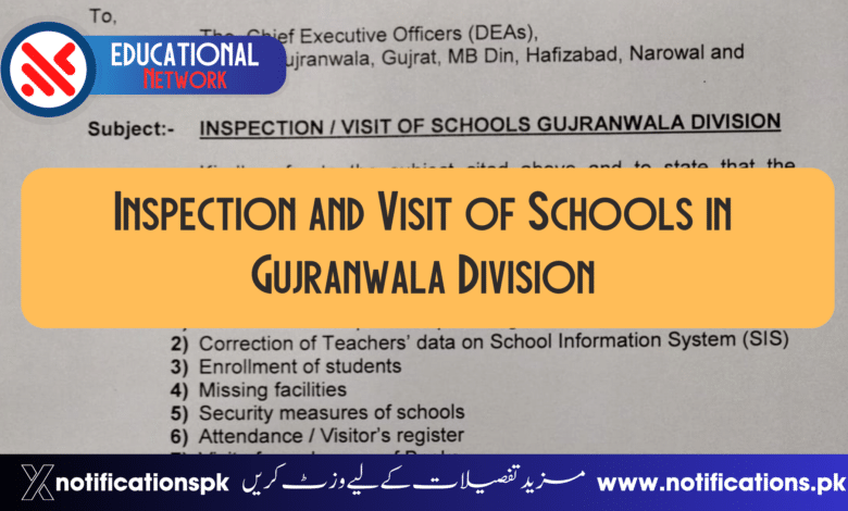 Inspection and Visit of Schools in Gujranwala Division