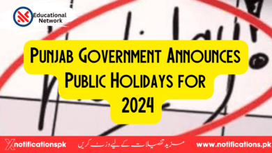 Punjab Government Announces Public Holidays for 2024