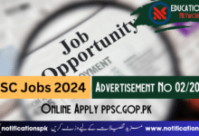 PPSC Jobs 2024 Advertisement No 02 2024 | Online Apply ppsc.gop.pk
