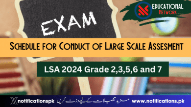 Schedule for Conduct of Large Scale Assesment LSA 2024 Grade 2,3,5,6 and 7