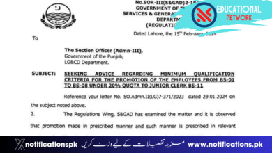 Promotion Criteria for Junior Clerk (BS-11) in Punjab: Regulations and Qualifications